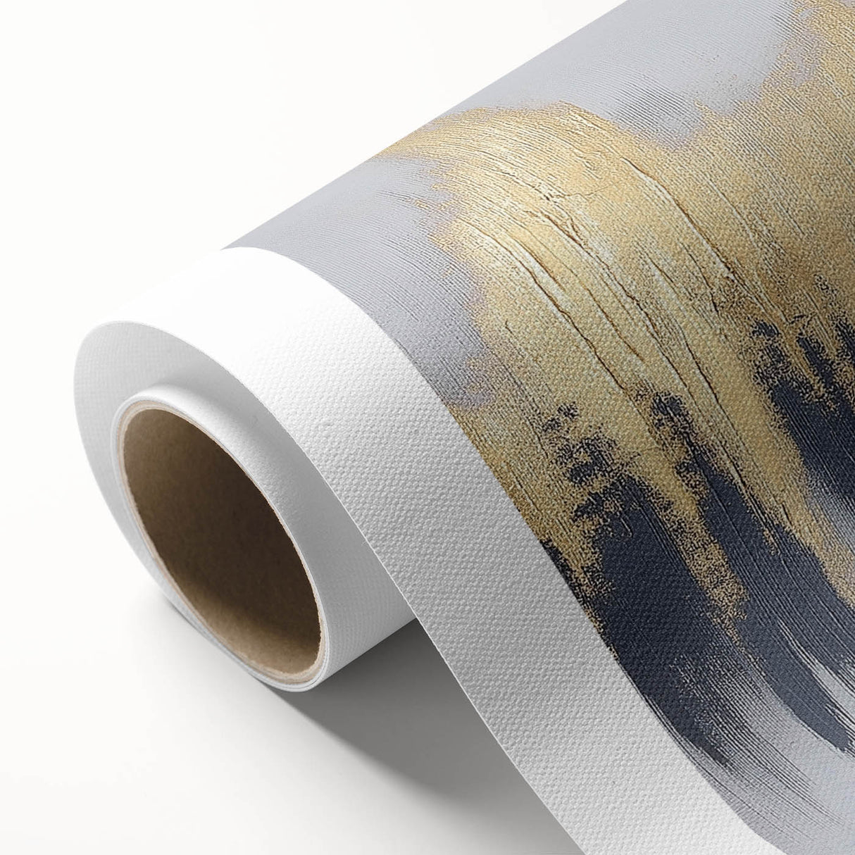 Serene Landscape Wall Art – Gold & Gray Abstract Forest