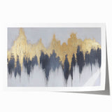 Serene Landscape Wall Art – Gold & Gray Abstract Forest