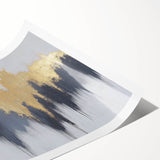 Serene Landscape Wall Art – Gold & Gray Abstract Forest
