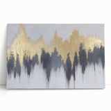 Serene Landscape Wall Art – Gold & Gray Abstract Forest
