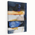 Geometric Abstract Canvas Art – Navy, Gold, and Cobalt Brush Forms