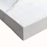 Minimalist Fluid Abstract Art – Navy & Gold Ink Swirl Canvas