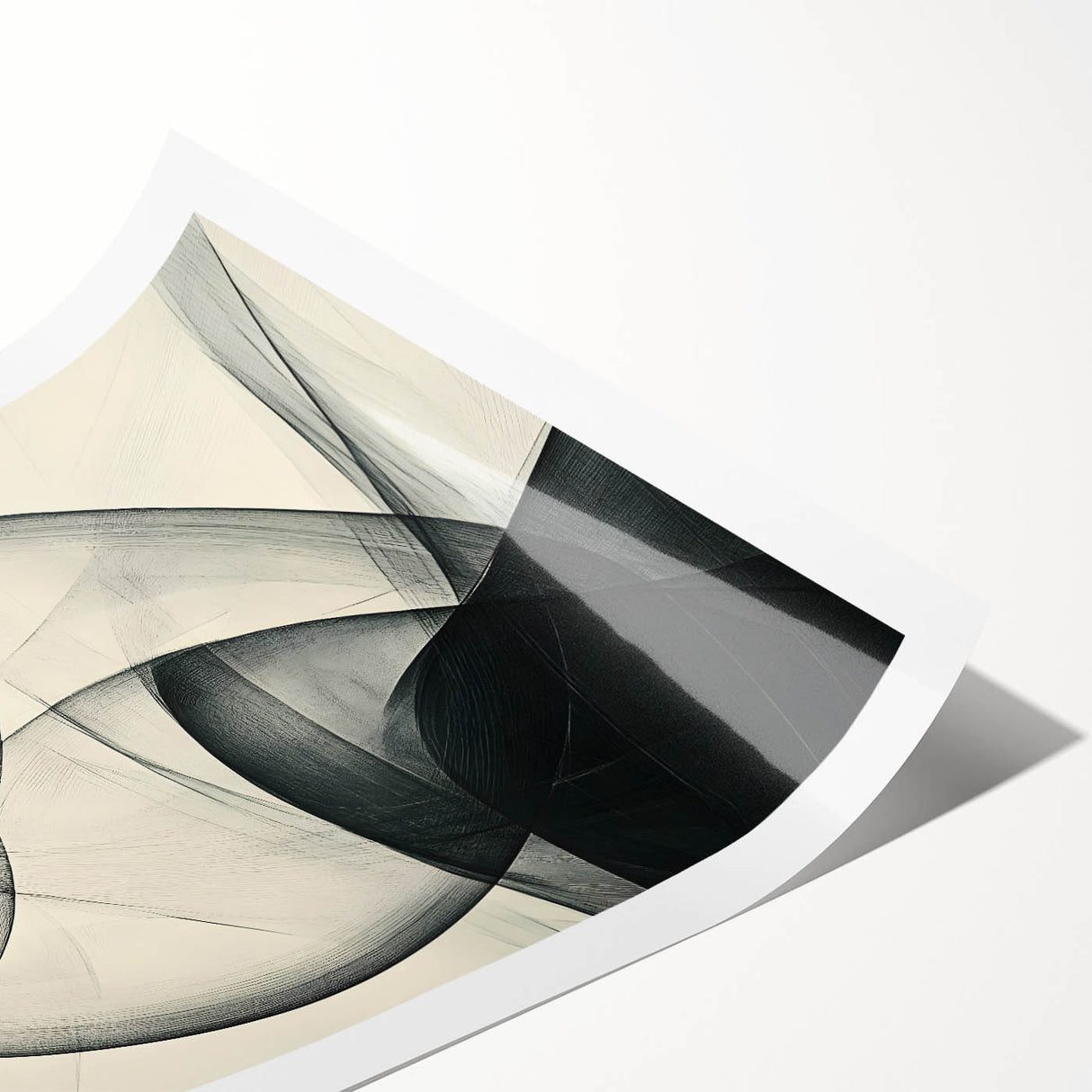 Modern Bold Abstract Wall Art – High-Contrast Monochrome Motion