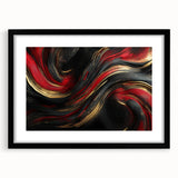 Luxury Black & Red Abstract Painting – Bold Modern Wall Art