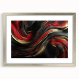 Luxury Black & Red Abstract Painting – Bold Modern Wall Art