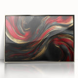 Luxury Black & Red Abstract Painting – Bold Modern Wall Art