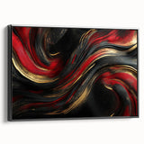 Luxury Black & Red Abstract Painting – Bold Modern Wall Art