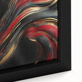 Luxury Black & Red Abstract Painting – Bold Modern Wall Art