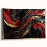 Luxury Black & Red Abstract Painting – Bold Modern Wall Art