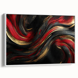 Luxury Black & Red Abstract Painting – Bold Modern Wall Art