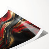 Luxury Black & Red Abstract Painting – Bold Modern Wall Art