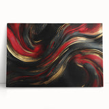 Luxury Black & Red Abstract Painting – Bold Modern Wall Art
