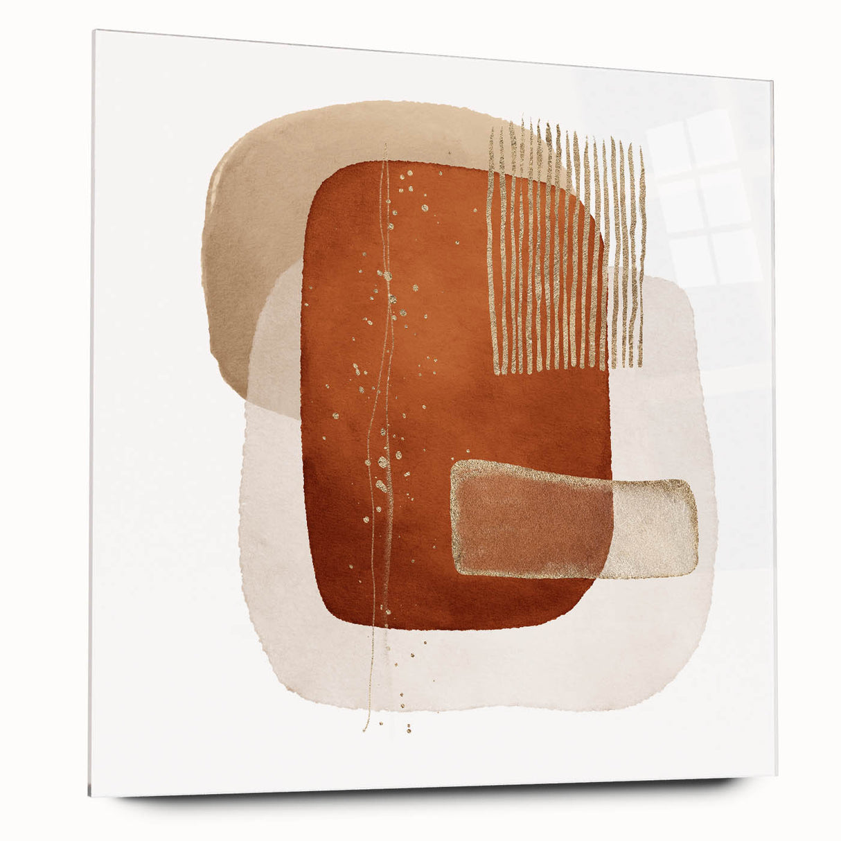 Abstract Geometric Framed Art – Minimalist Wall Art in Earth Tones
