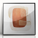 Abstract Geometric Framed Art – Minimalist Wall Art in Earth Tones