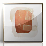 Abstract Geometric Framed Art – Minimalist Wall Art in Earth Tones
