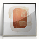 Abstract Geometric Framed Art – Minimalist Wall Art in Earth Tones