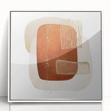 Abstract Geometric Framed Art – Minimalist Wall Art in Earth Tones