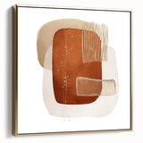 Abstract Geometric Framed Art – Minimalist Wall Art in Earth Tones