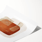 Abstract Geometric Framed Art – Minimalist Wall Art in Earth Tones