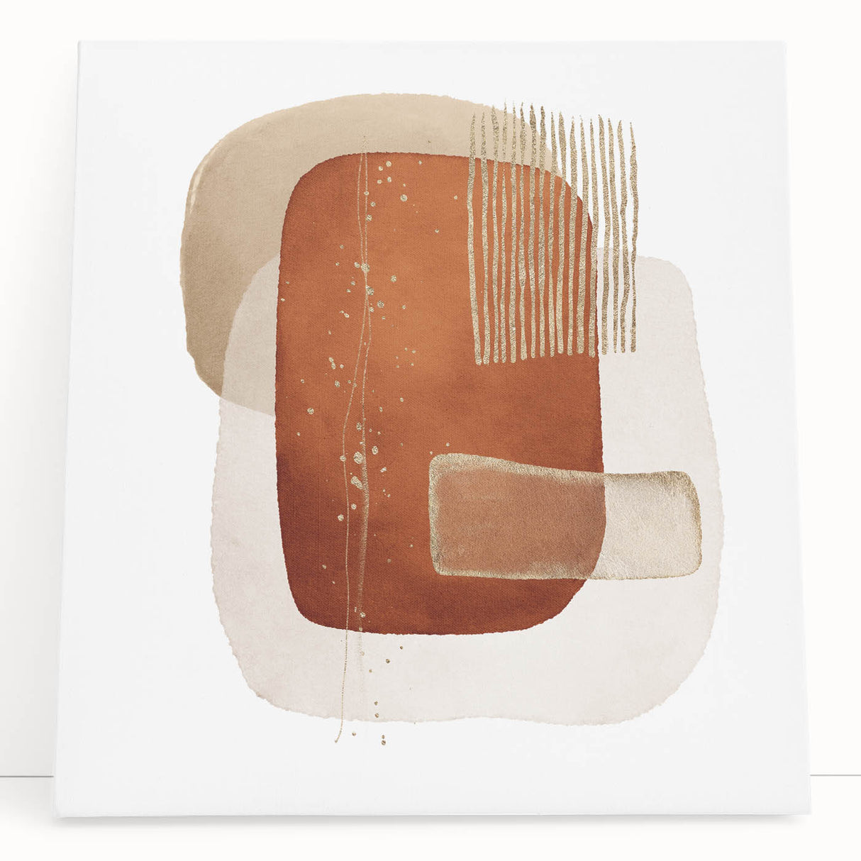 Abstract Geometric Framed Art – Minimalist Wall Art in Earth Tones
