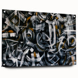 Bold Abstract Wall Art - Black, White, and Gold Modern Canvas Print