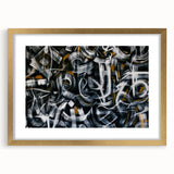 Bold Abstract Wall Art - Black, White, and Gold Modern Canvas Print