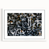 Bold Abstract Wall Art - Black, White, and Gold Modern Canvas Print