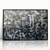 Bold Abstract Wall Art - Black, White, and Gold Modern Canvas Print