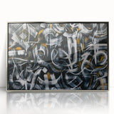 Bold Abstract Wall Art - Black, White, and Gold Modern Canvas Print