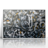 Bold Abstract Wall Art - Black, White, and Gold Modern Canvas Print