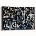 Bold Abstract Wall Art - Black, White, and Gold Modern Canvas Print