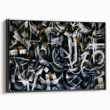 Bold Abstract Wall Art - Black, White, and Gold Modern Canvas Print