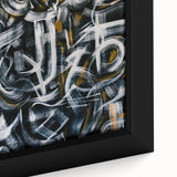 Bold Abstract Wall Art - Black, White, and Gold Modern Canvas Print
