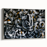 Bold Abstract Wall Art - Black, White, and Gold Modern Canvas Print