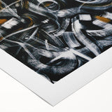 Bold Abstract Wall Art - Black, White, and Gold Modern Canvas Print