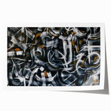 Bold Abstract Wall Art - Black, White, and Gold Modern Canvas Print