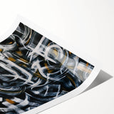 Bold Abstract Wall Art - Black, White, and Gold Modern Canvas Print