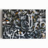 Bold Abstract Wall Art - Black, White, and Gold Modern Canvas Print