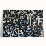Bold Abstract Wall Art - Black, White, and Gold Modern Canvas Print