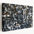 Bold Abstract Wall Art - Black, White, and Gold Modern Canvas Print