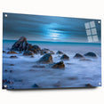 Tranquil Nature Canvas Prints – Misty Ocean Rocks at Dusk