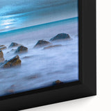 Tranquil Nature Canvas Prints – Misty Ocean Rocks at Dusk