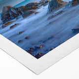 Tranquil Nature Canvas Prints – Misty Ocean Rocks at Dusk