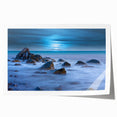 Tranquil Nature Canvas Prints – Misty Ocean Rocks at Dusk