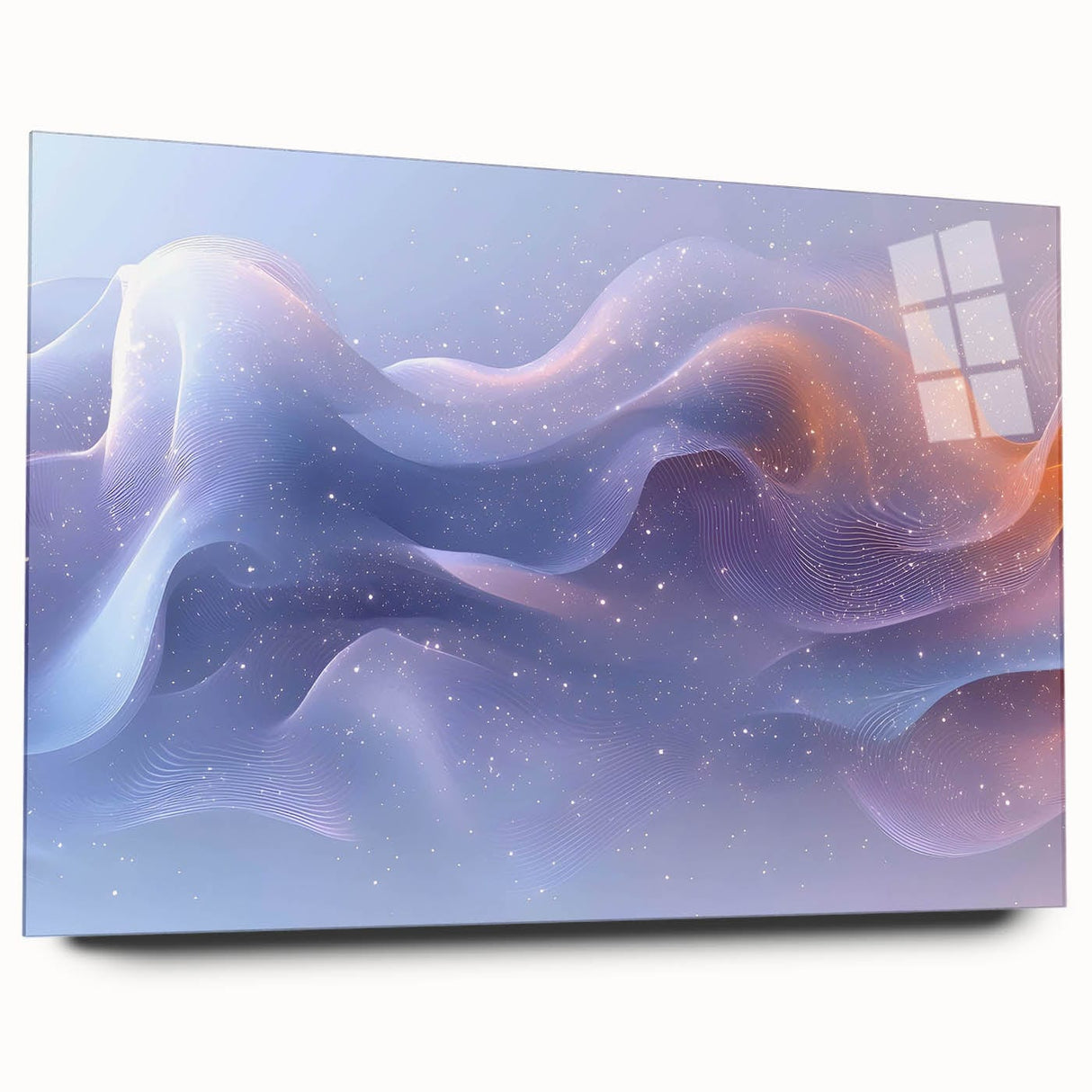 Modern Fluid Art Prints – Celestial Blue, Lilac & Peach Wall Decor