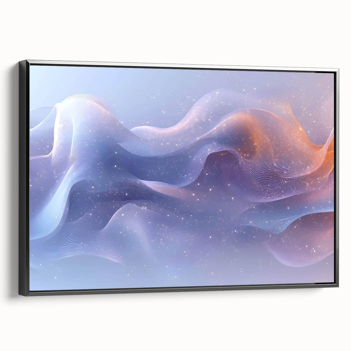 Modern Fluid Art Prints – Celestial Blue, Lilac & Peach Wall Decor