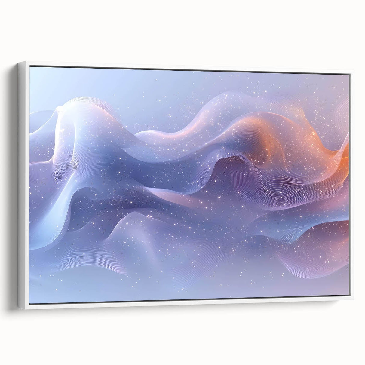 Modern Fluid Art Prints – Celestial Blue, Lilac & Peach Wall Decor