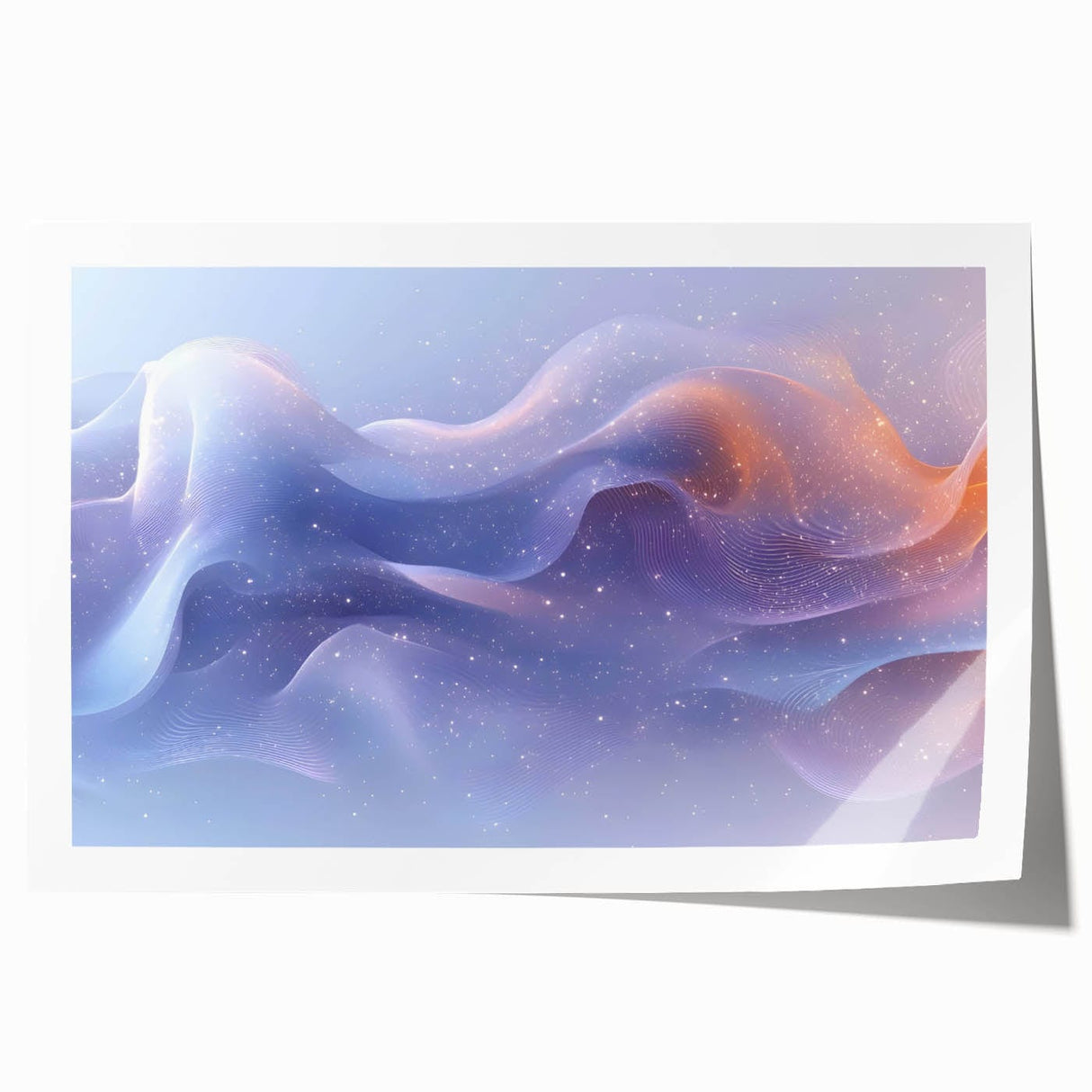 Modern Fluid Art Prints – Celestial Blue, Lilac & Peach Wall Decor