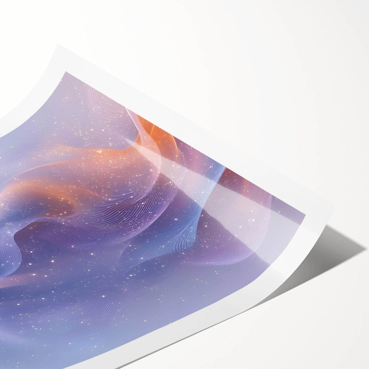 Modern Fluid Art Prints – Celestial Blue, Lilac & Peach Wall Decor