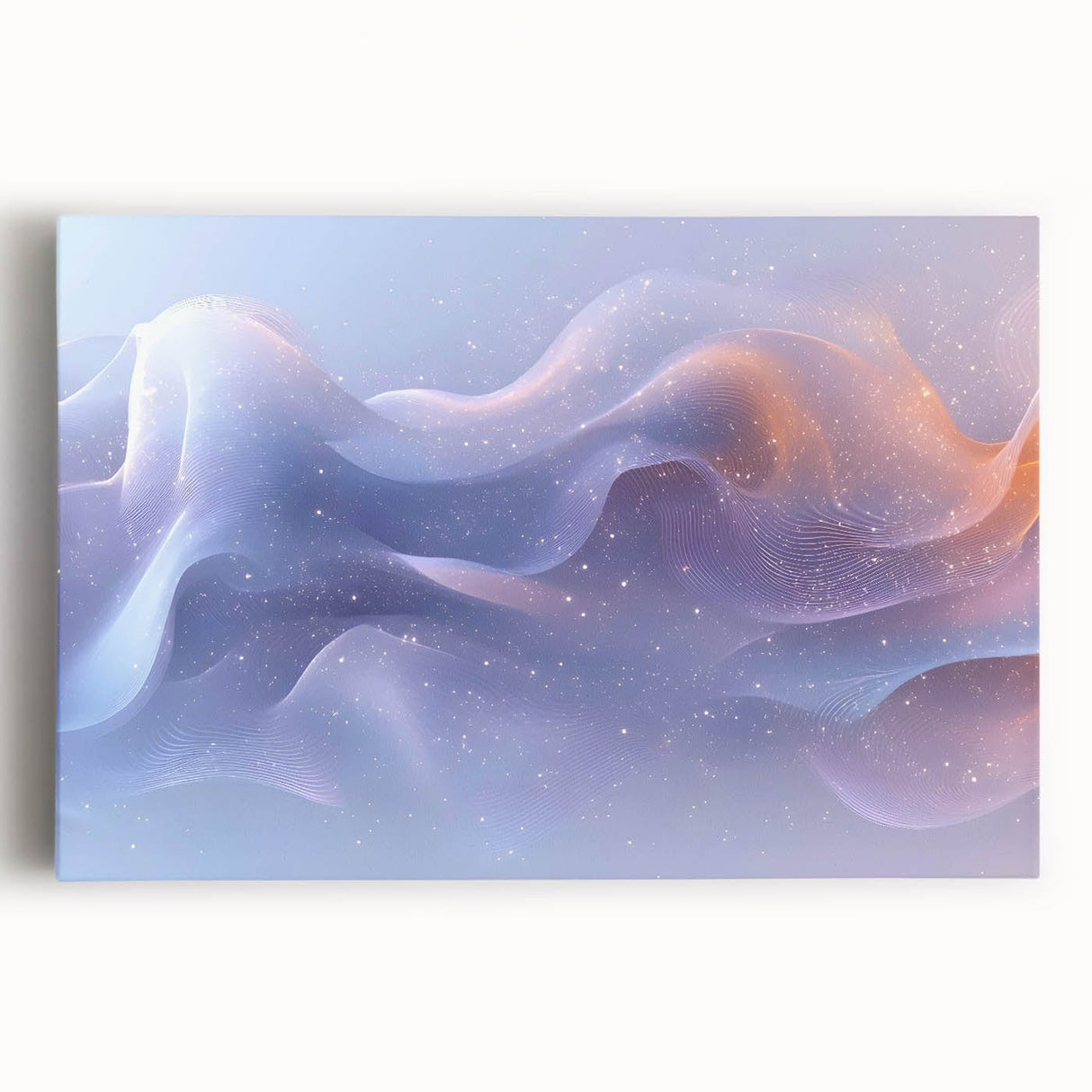 Modern Fluid Art Prints – Celestial Blue, Lilac & Peach Wall Decor